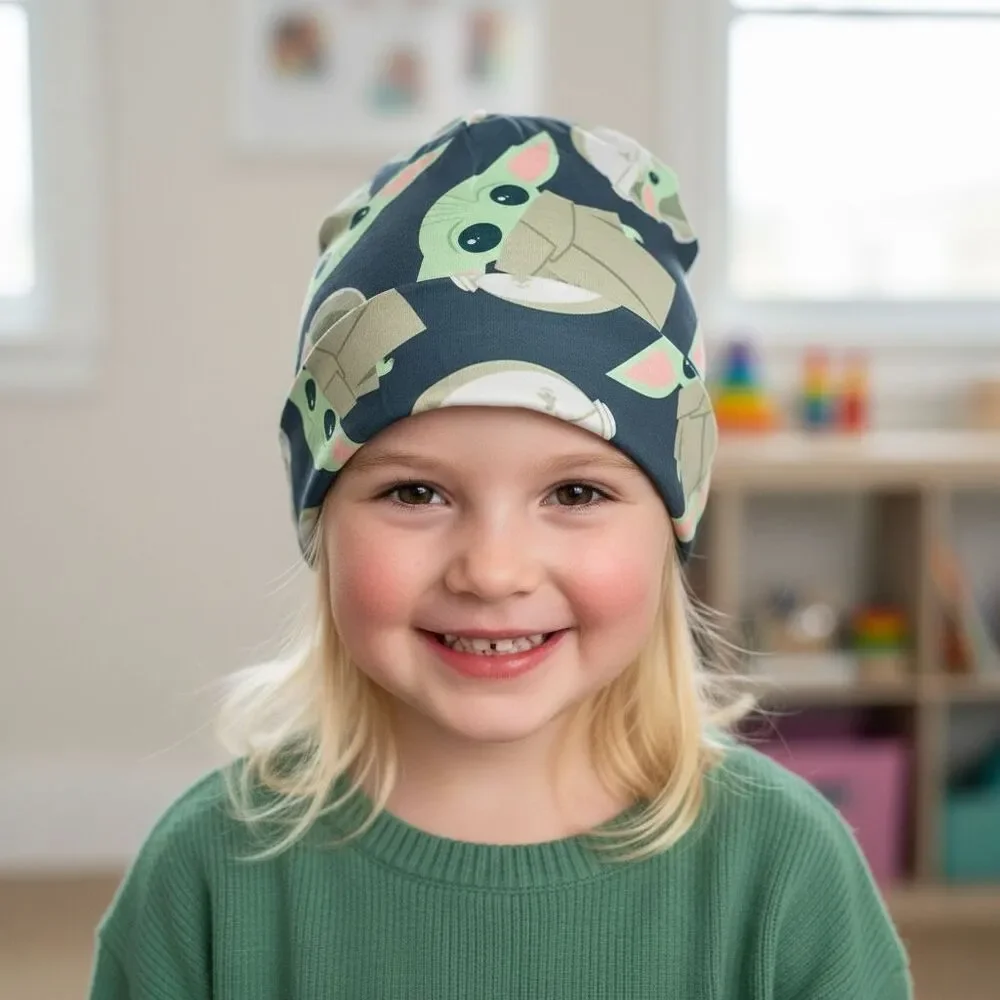 2 Pack Jersey Beanie  Unisex Breathable Sleep Cap & Everyday Cartoon Fashion Hat